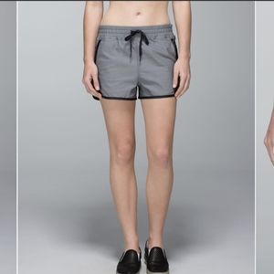 Lululemon Varsity Shorts, Size 8, Grey and Black